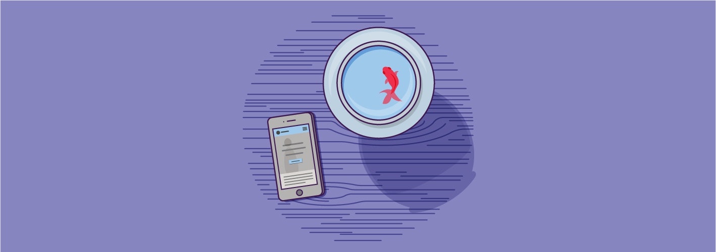 phone next to fishbowl